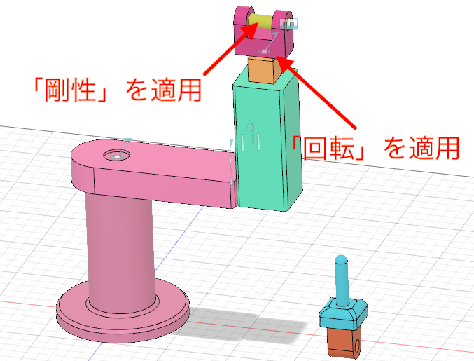 剛性を適用、回転を適用