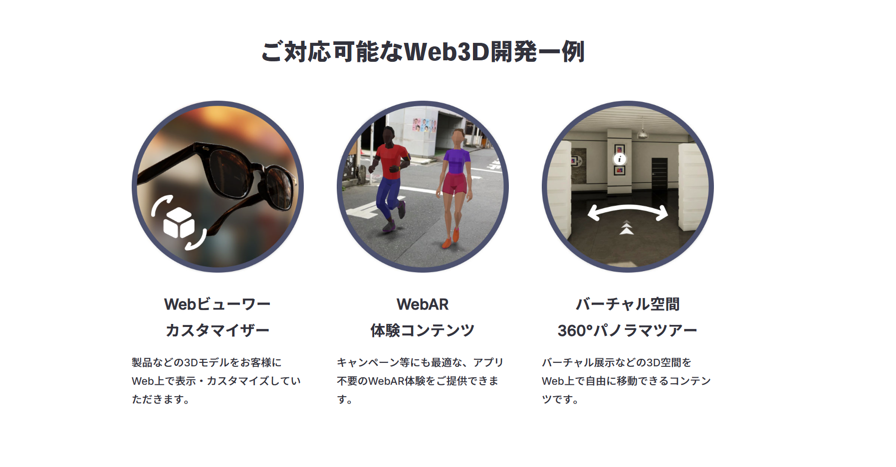 ご対応可能なWeb3D開発一例の画像