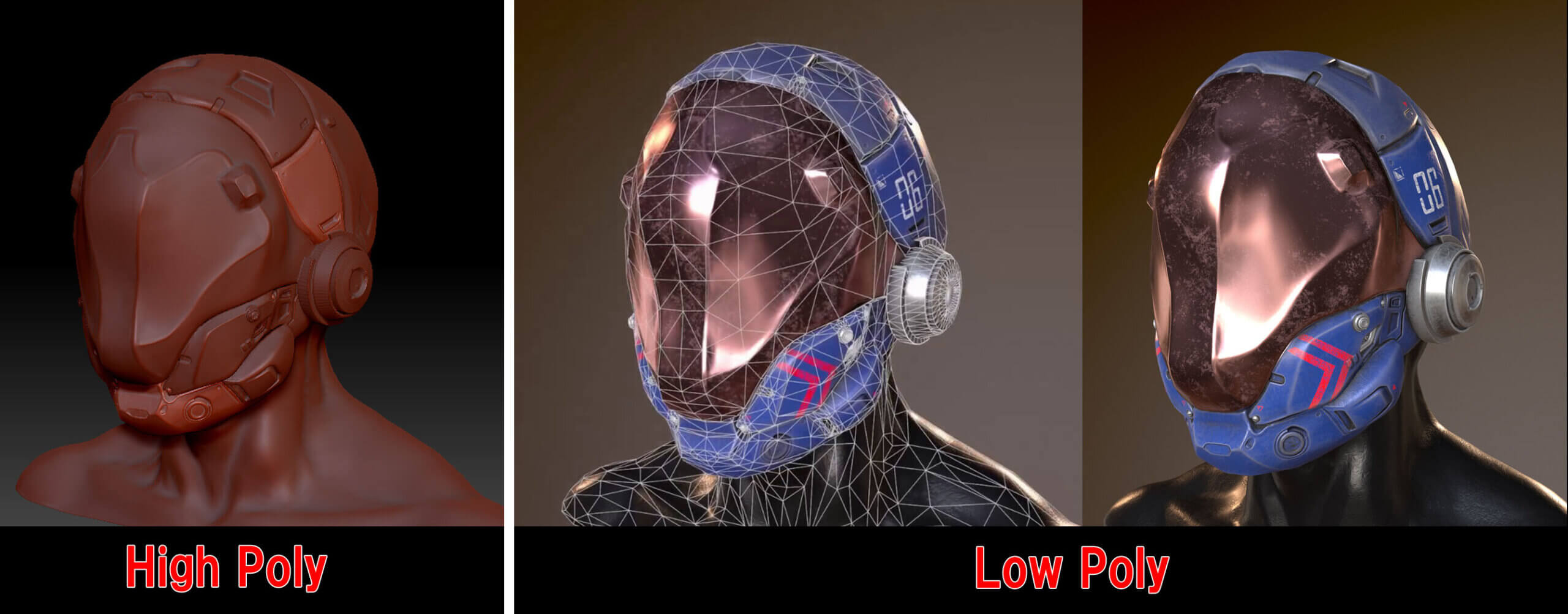 ハイポリゴンからローポリゴンの画像