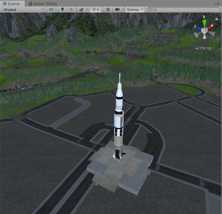 Unityによるロケットの発射練習の画像