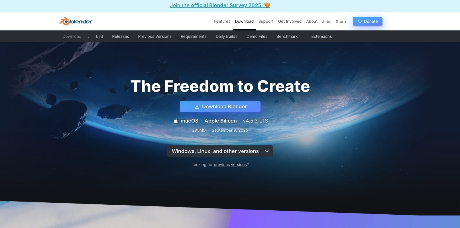 Blender公式サイトのメイン画像