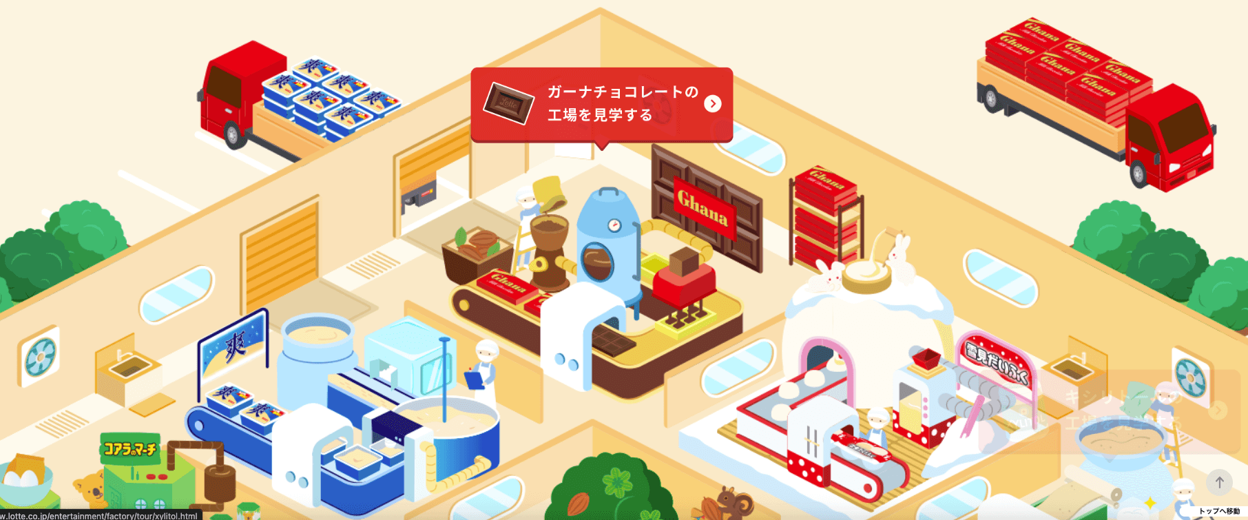 ロッテ「バーチャル工場見学ツアー」