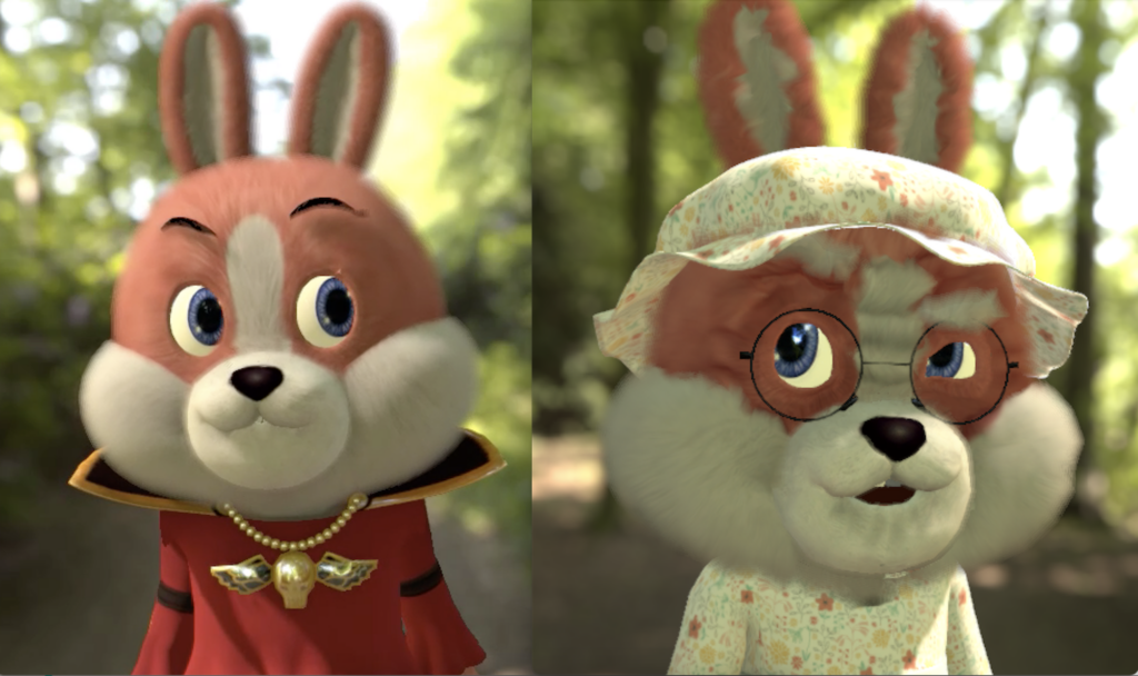うさぎのキャラクターの3Dモデル